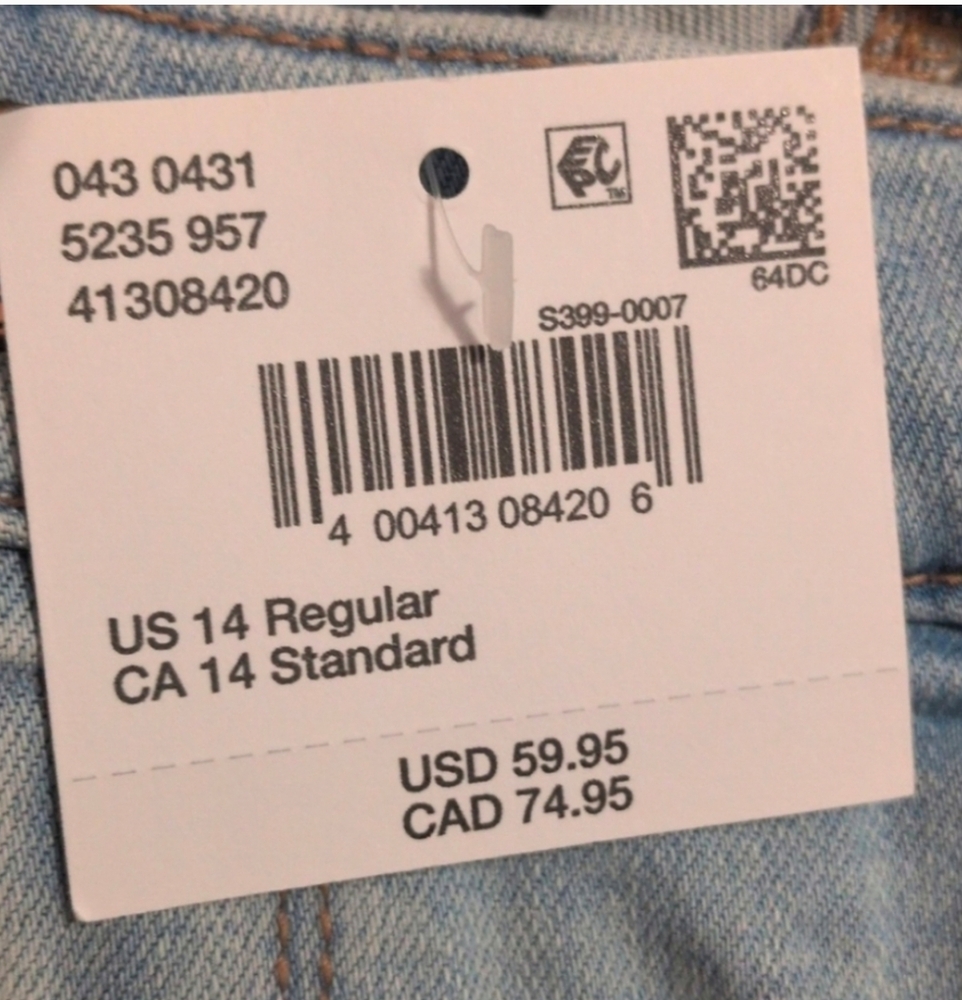 SOLD - NEW American Eagle Ripped Jegging Jeans Sz 14 Light Wash NWT - Picture 4 of 5